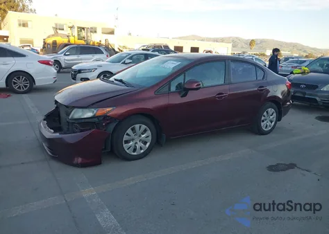 2012 Honda Civic Lx from USA, damaged, VIN 19XFB2F55CE357284